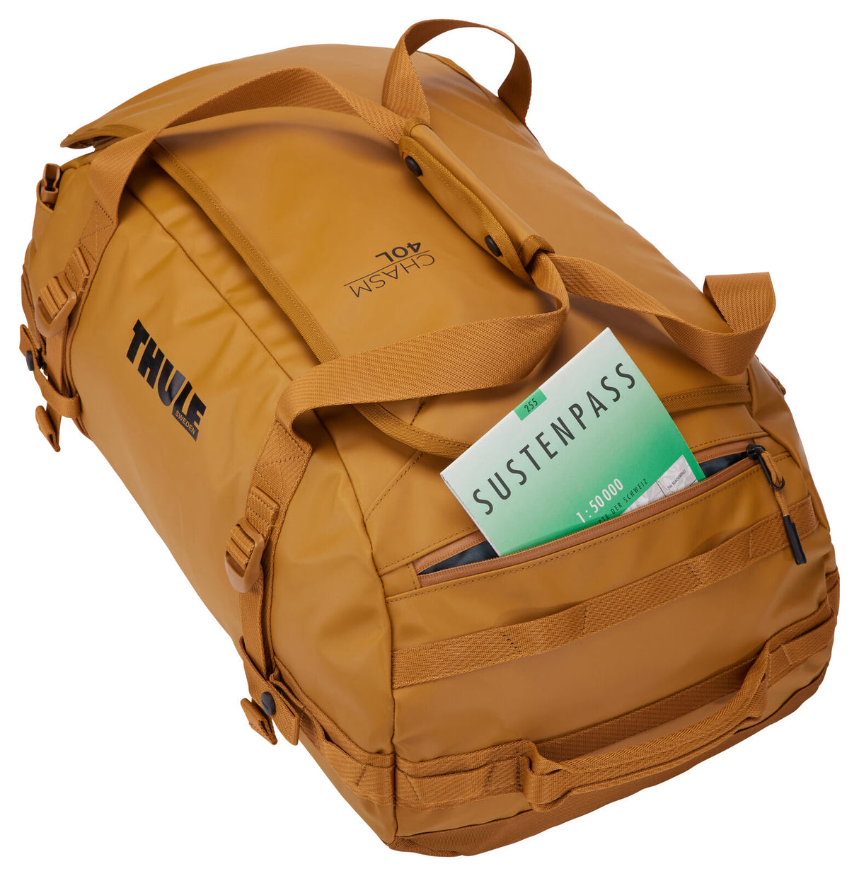 Thule Chasm 40L Duffel Overnight Bag Convertible Backpack Duffle in Golden