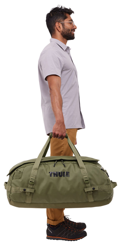 Thule Chasm 70L Duffel Overnight Bag Convertible Backpack Duffle in Olivine