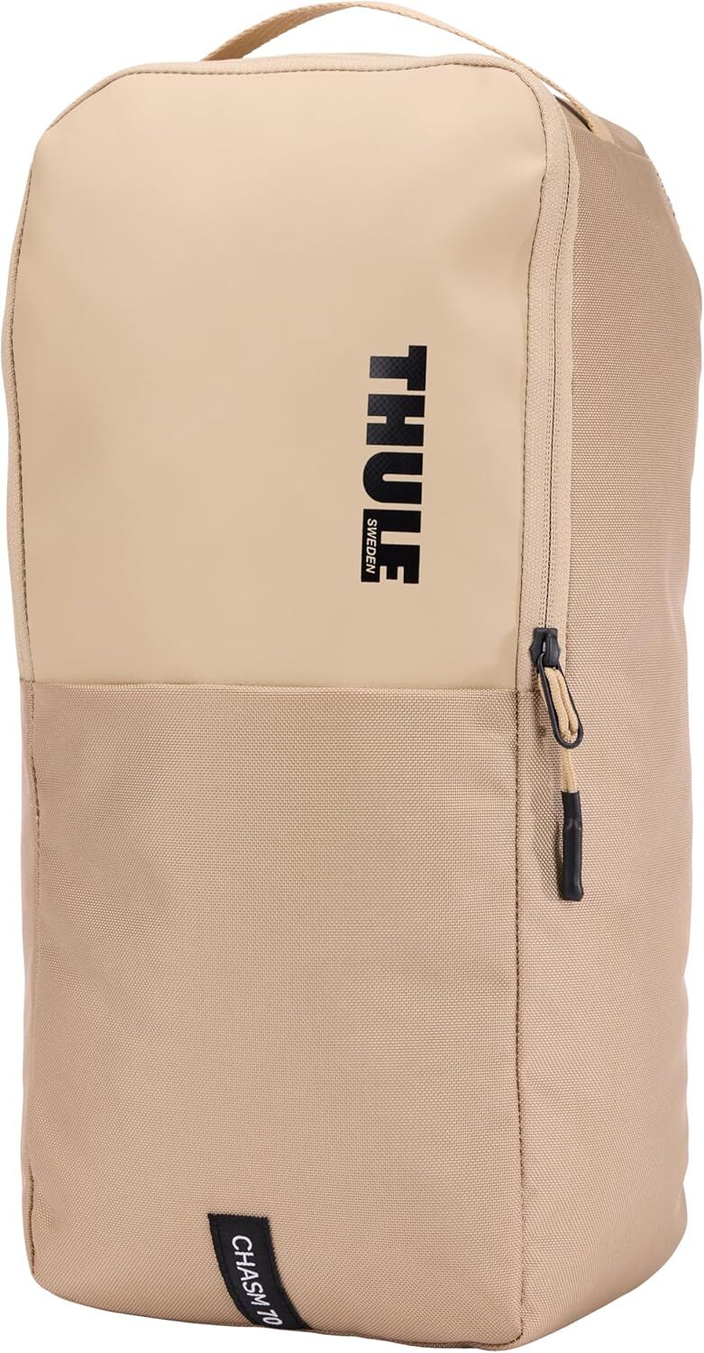 Thule Chasm 70L Duffel Overnight Bag Convertible Backpack Duffle in Gentle Beige