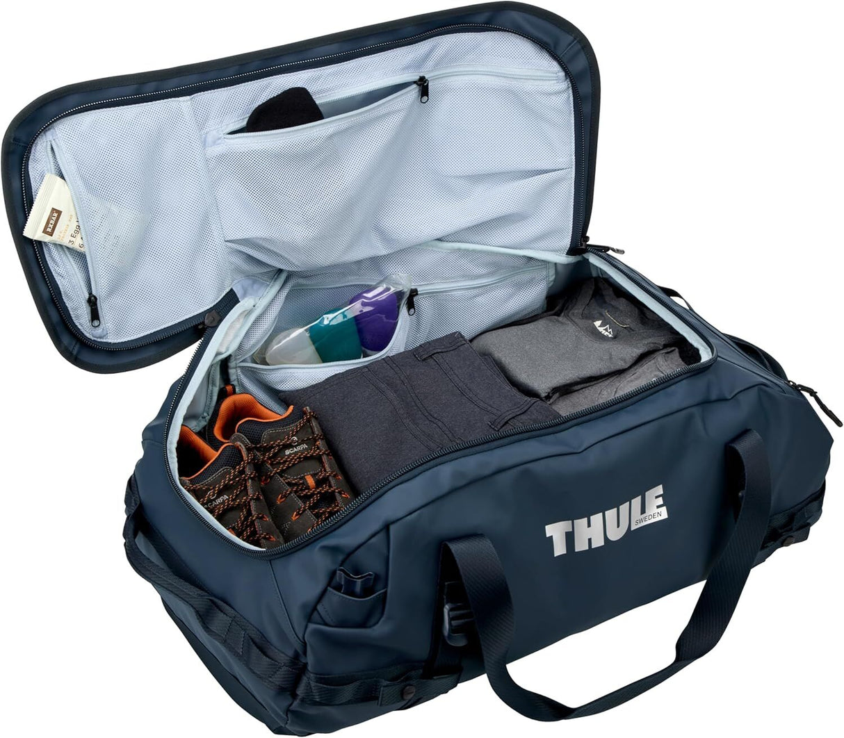 Thule Chasm 70L Duffel Overnight Bag Convertible Backpack Duffle in Darkest Blue