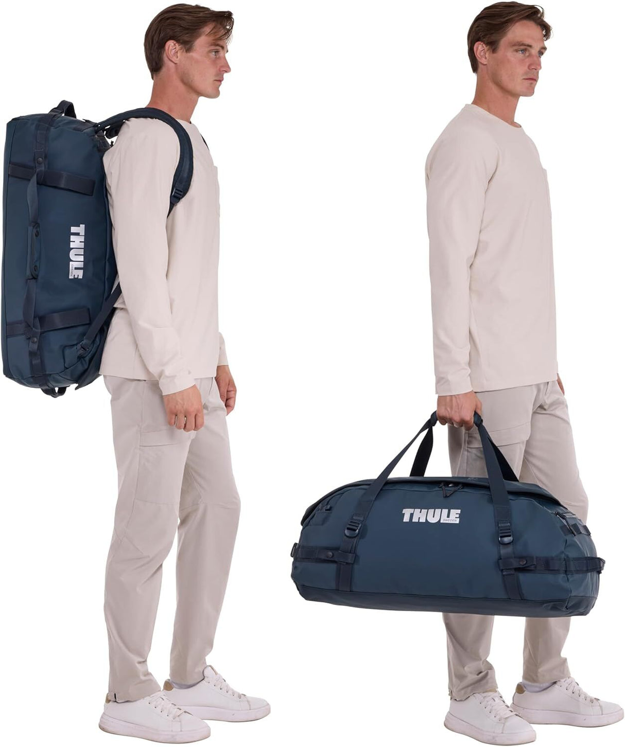 Thule Chasm 70L Duffel Overnight Bag Convertible Backpack Duffle in Darkest Blue