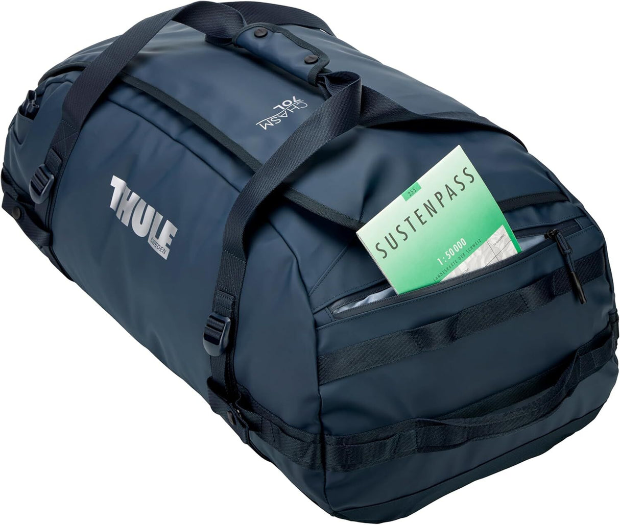 Thule Chasm 70L Duffel Overnight Bag Convertible Backpack Duffle in Darkest Blue