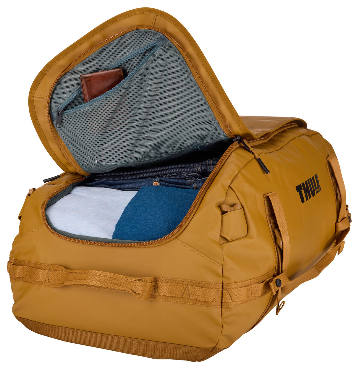Thule Chasm 90L Duffle Travel Backpack Bag Extra Large in Golden