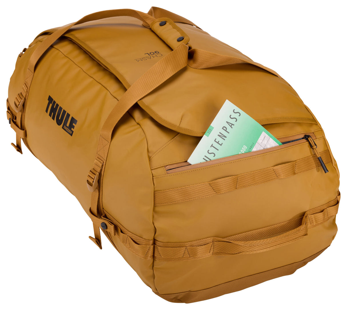 Thule Chasm 90L Duffle Travel Backpack Bag Extra Large in Golden