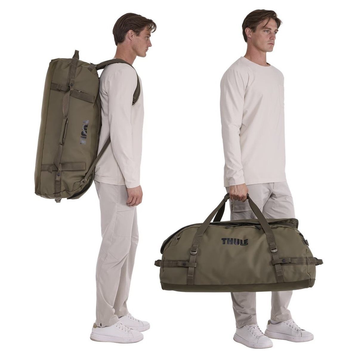 Thule Chasm 90L Duffle Travel Backpack Bag Extra Large in Deep Khaki