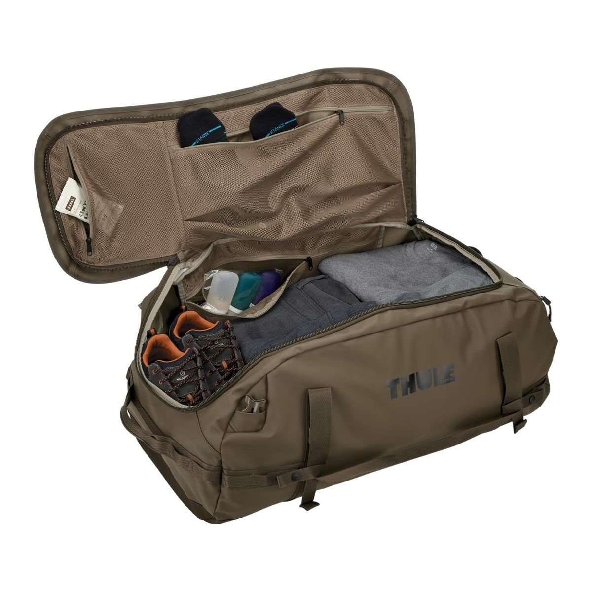 Thule Chasm 90L Duffle Travel Backpack Bag Extra Large in Deep Khaki