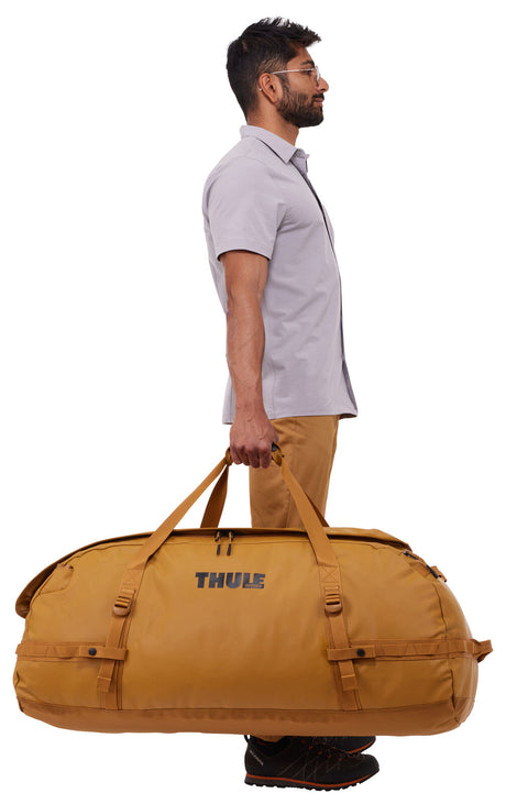 Thule Chasm 130L Duffel Overnight Bag Convertible Backpack Duffle in Golden