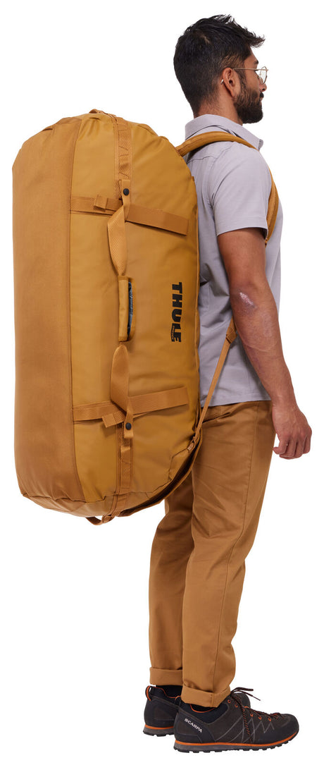 Thule Chasm 130L Duffel Overnight Bag Convertible Backpack Duffle in Golden