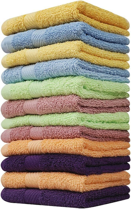 360x 100% Cotton Face Washer Towel Bulk (30x32cm) in Assorted Colours