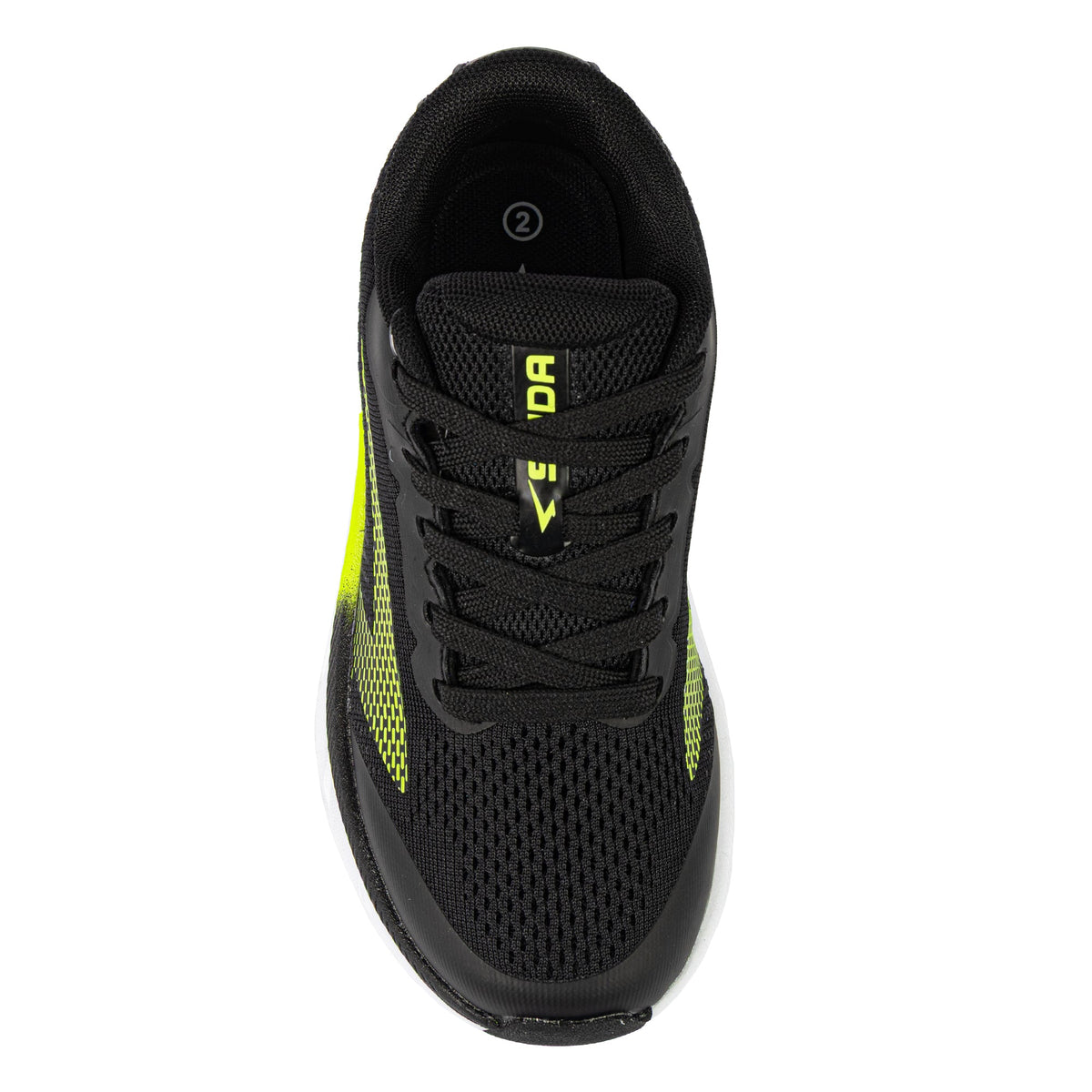 Sfida Tempo Boys Lace Up Runners - Black/Lime (Kids Sneakers/Shoes)