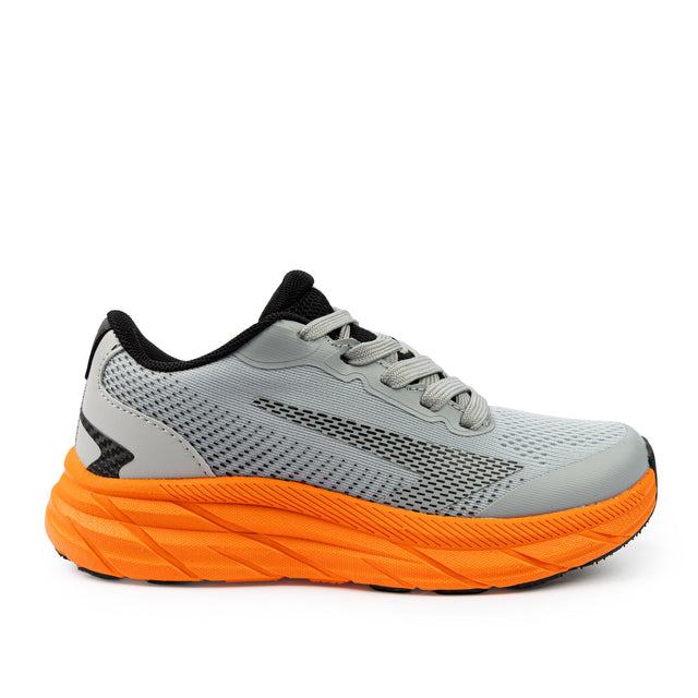Sfida Tempo Boys Lace Up Runners - Grey/Orange (Kids Sneakers/Shoes)