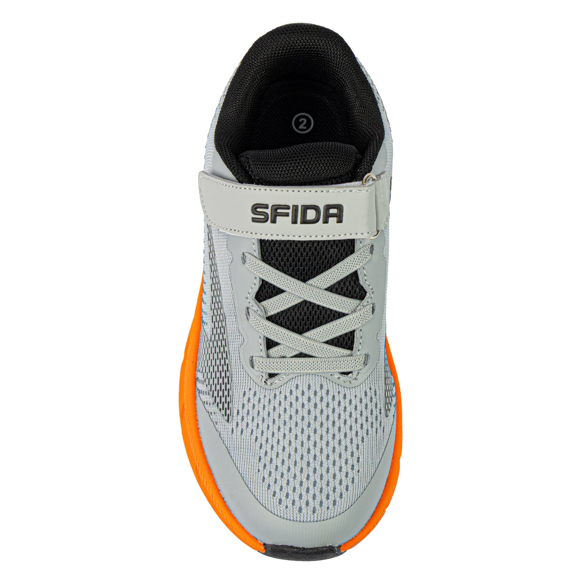 Sfida Tempo Boys V Strap Runners - Grey/Orange (Kids Sneakers/Shoes)