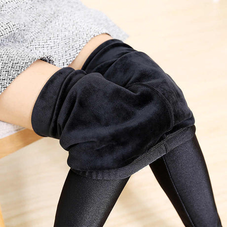 2x Womens Thermal Fur Lined High Waist Leggings - XL to 5XL (Warm Winter Pants)