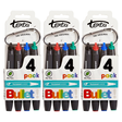 12pk Texta Permanent Markers 1mm Bullet Nib - Assorted Colours (Bulk Pack)