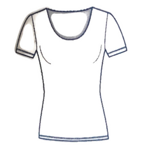 Ladies Scoop Neck Short Sleeve Thermal Top - Natural (Womens Merino Wool Blend)