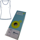 Thermo Fleece Merino Wool Blend Thermal Ladies Scoop Neck Tank Top with Lace - Natural