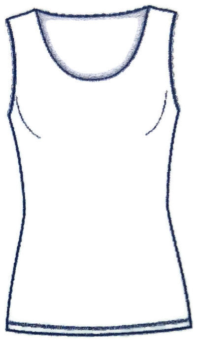 Thermo Fleece Merino Wool Blend Ladies Scoop Neck Tank Top with Lace - Natural