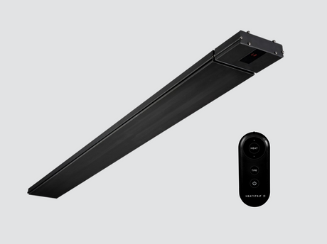 Heatstrip Radiant Slimline Electric Indoor/Outdoor Patio Alfresco Heater Black 2200W w/Remote