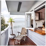 Heatstrip Radiant Slimline Electric Indoor/Outdoor Patio Alfresco Heater Black 2200W w/Remote