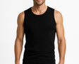 Thermo Fleece Mens 100% Merino Wool Singlet - Black (Thermal Underwear)