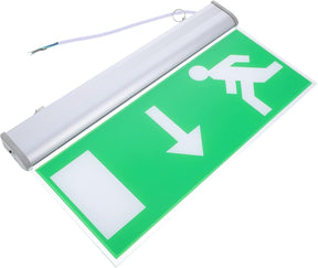 Slimline Emergency Exit Sign Light LED Ceiling Mount Running Man Double Sided - Light Green