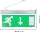 Slimline Emergency Exit Sign Light LED Ceiling Mount Running Man Double Sided - Light Green