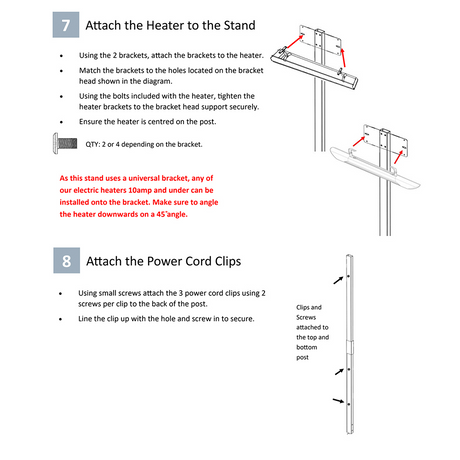 Heatstrip Nano 2000W Freestanding Electric Infrared Radiant Patio Heater & Alfresco Stand - Black