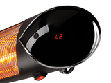 Heatstrip Nano 2000W Electric Infrared Radiant Heater - Black (Wall/Ceiling Mounting Brackets Included)