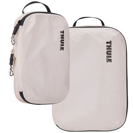 2x THULE Packing Cube Set Compression Travel Storage Bags Duo in White - (S & M)