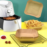 100pcs Air Fryer Disposable Paper Liner Square Food Grade Parchment Paper Liners