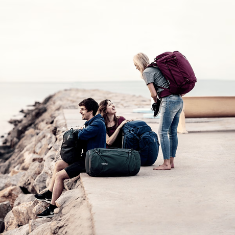 Thule Landmark Womens 60L Travel Adventure Backpack w/ 20L Daypack - Dark Bordeaux Red