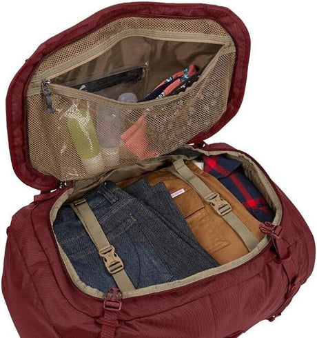 Thule Landmark Womens 60L Travel Adventure Backpack w/ 20L Daypack - Dark Bordeaux Red
