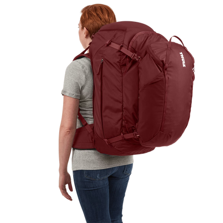Thule Landmark Womens 60L Travel Adventure Backpack w/ 20L Daypack - Dark Bordeaux Red