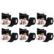 6x 5m Roll Sports & Therapy Kinesiology Tape Bulk Pack - 5cm Width in Black (Self-Adhesive)