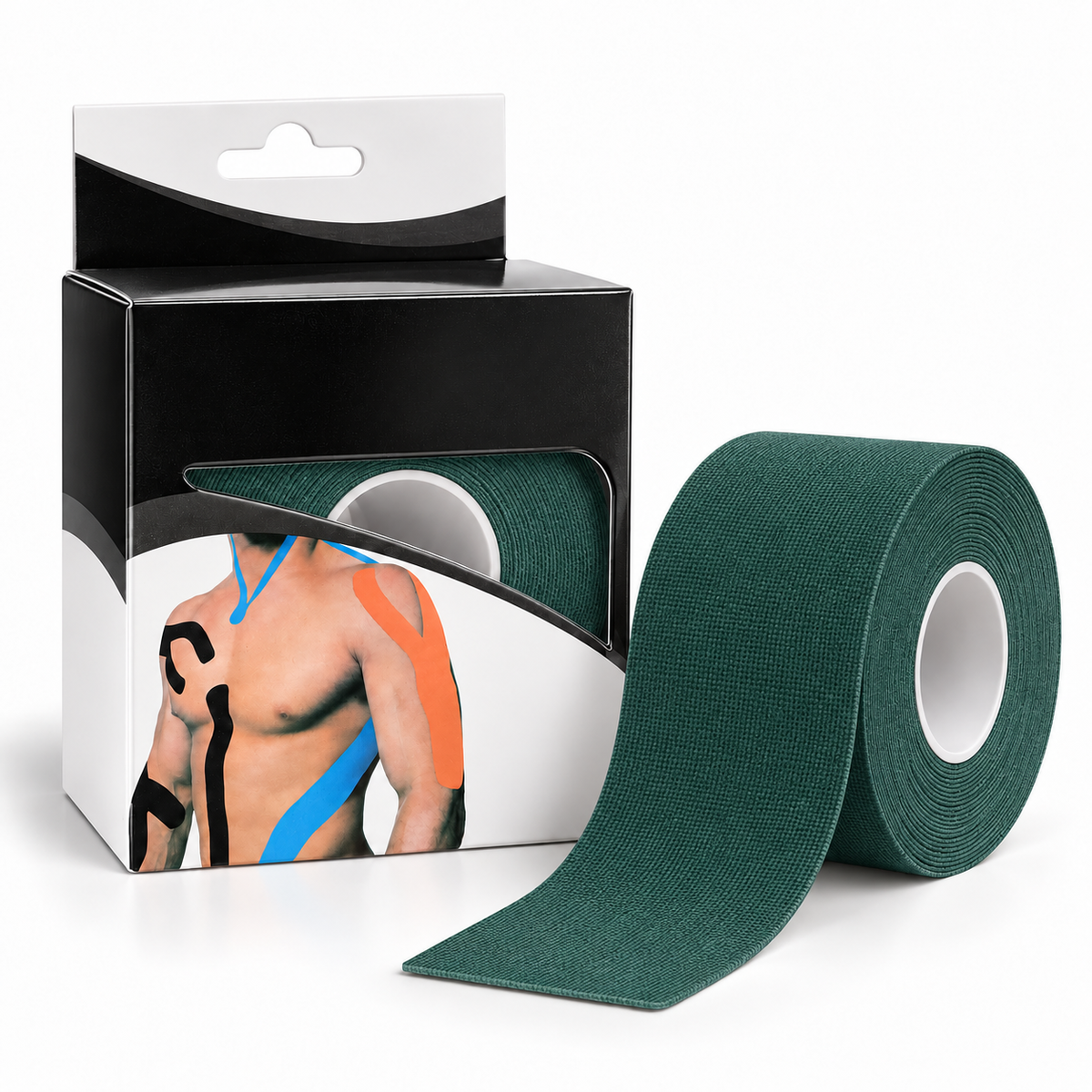 5m Roll Sports & Therapy Kinesiology Tape - 5cm Width in Dark Green (Self-Adhesive)