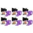 6x 5m Roll Sports & Therapy Kinesiology Tape Bulk Pack - 5cm Width in Purple (Self-Adhesive)