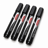 4x Chisel Tip Permanent Markers - Black Non-Toxic (Texta)