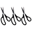 3x Sharp Stainless Steel Scissors with Soft Handle Pack (Kitchen, Craft and Office)