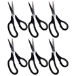 6x Sharp Stainless Steel Scissors with Soft Handle Bulk Pack (Kitchen, Craft and Office)