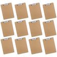 12x Wooden A5 Clipboard - Office Writing Board/Restaurant Menu Clip Hardboard (Bulk Pack)