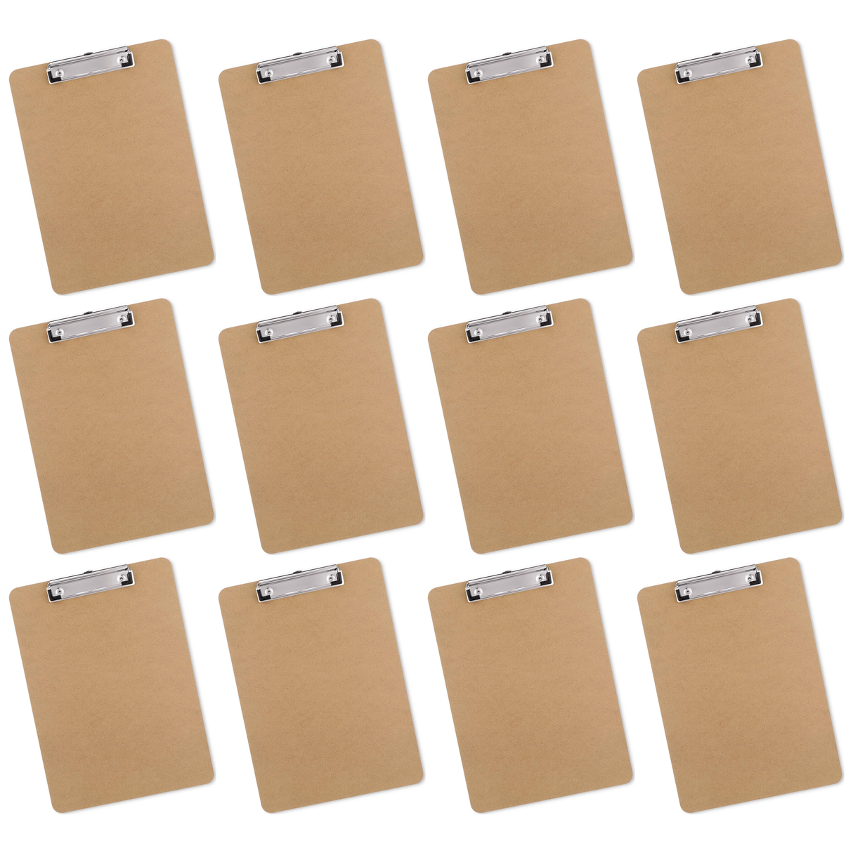 12x Wooden A5 Clipboard - Office Writing Board/Restaurant Menu Clip Hardboard (Bulk Pack)