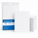 1680x A4 Self Adhesive Sticker Label Set (39mmx76mm) Laser Inkjet - 14 Stickers to a Page