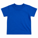 Toddler Plain 100% Cotton T-Shirt - Bright Blue (Basic Kids Crew Top)