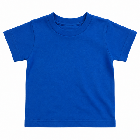 6x Toddler Plain 100% Cotton T-Shirt Bulk Pack - Bright Blue (Basic Kids Crew Top)