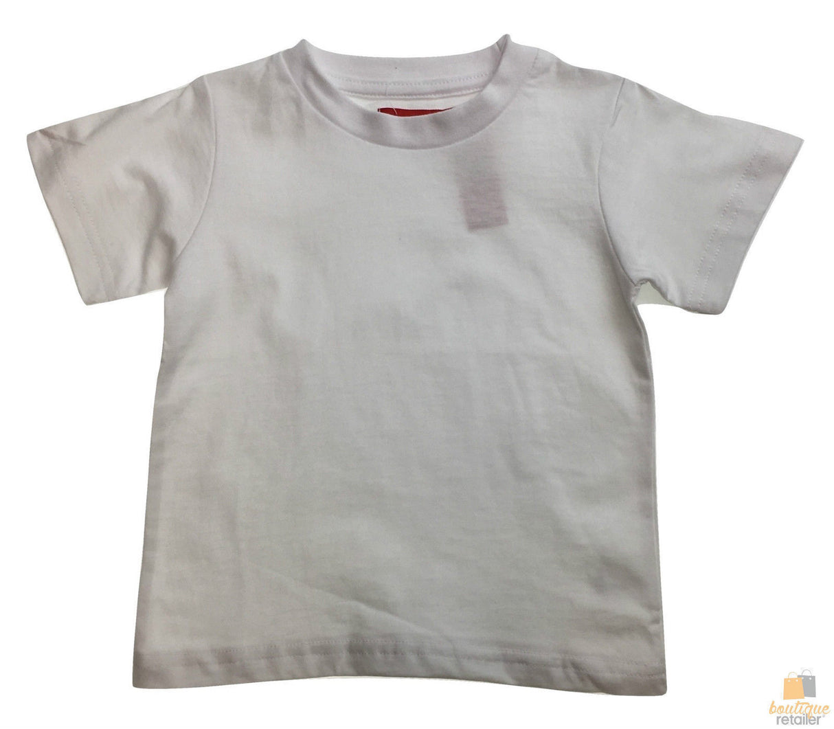 TODDLER PLAIN T SHIRT 100% COTTON Basic Blank Tee Top Teen Teenager Crew Kids - White - 3