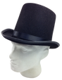 BLACK TOP HAT Costume Mad Hatter Party Wedding Magician Formal Trilby Fedora