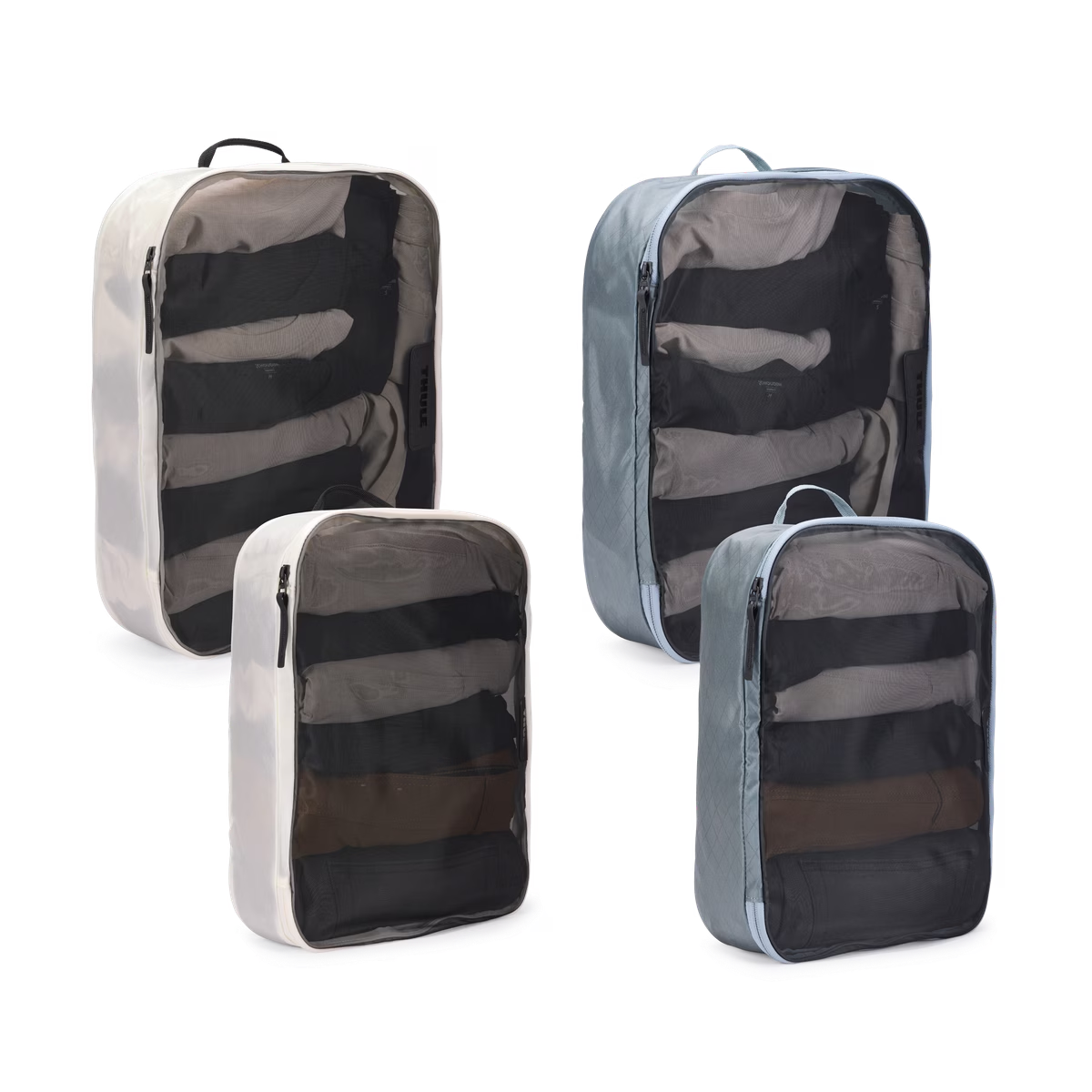 Thule 4pc Family Packing Cube Set (2x Medium & 2x Large) - Pond Grey/White (Travel Organiser Bags)