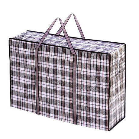 40x Medium Checkered Bags Bulk Pack - Striped Packing & Shopping Bags - 55cm x 50cm x 30cm