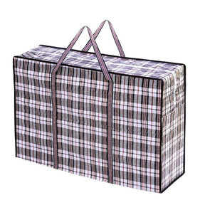 10x Extra Large Checkered Bags Pack - Striped Packing & Shopping Bags - 60cm x 70cm x 30cm