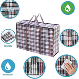 10x Extra Large Checkered Bags  - Striped Shopping Bags - 80cm x 70cm x 30cm